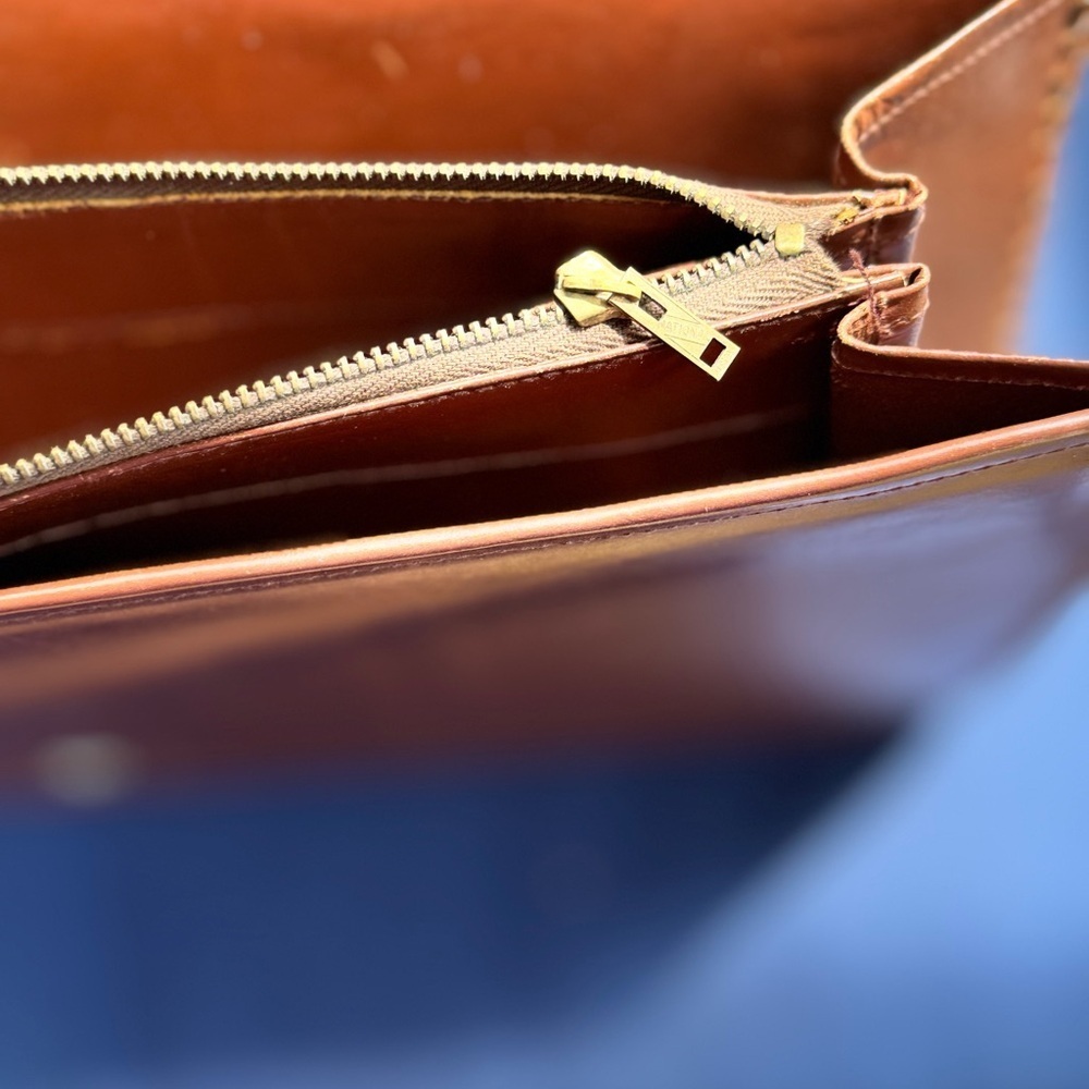 Crocodile Embossed Leather Clutch - Picture 5 of 9